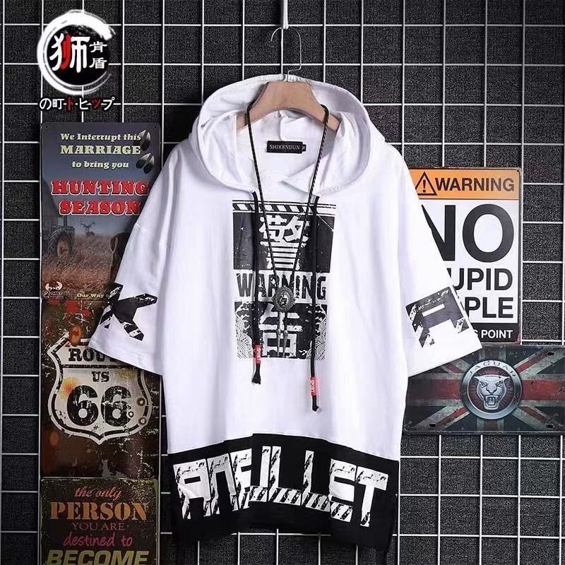 Summer New Thin Hooded Short Sleeve Men