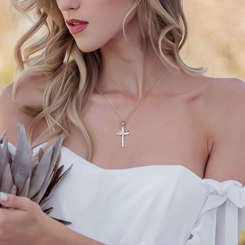 Cross With Infinity Sign Pendant  For Women And Men Simple Stylish Gold Color Neck Accessories.